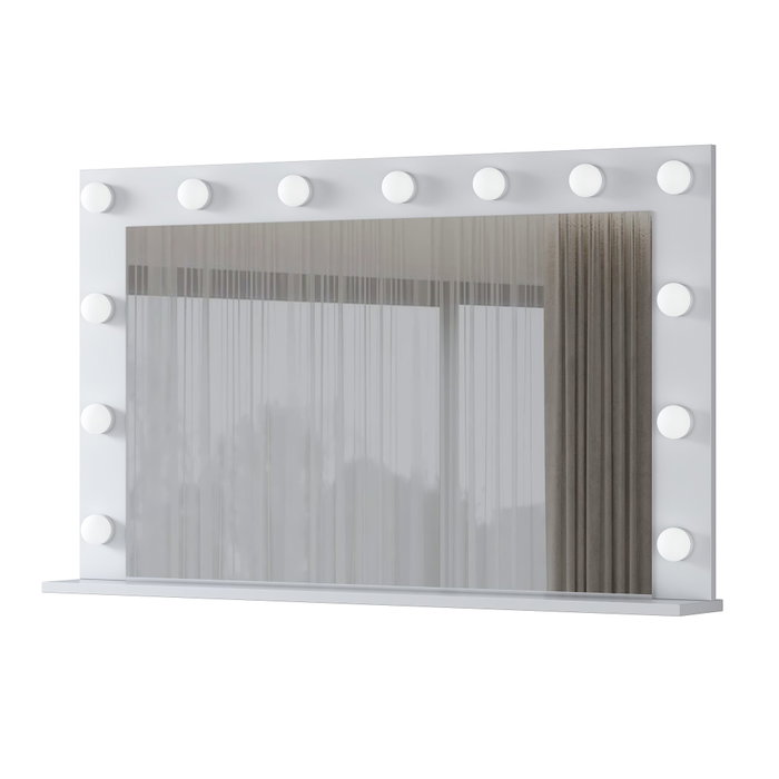 Hanah Home EF110 - 5167 Mesa de maquillaje blanca con 13 focos